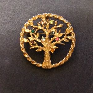 Vintage Family Tree Pin